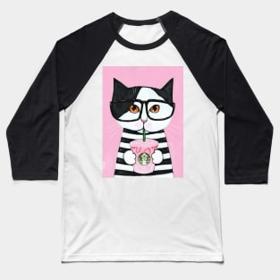 Kitty Loves The Pink Drink Baseball T-Shirt